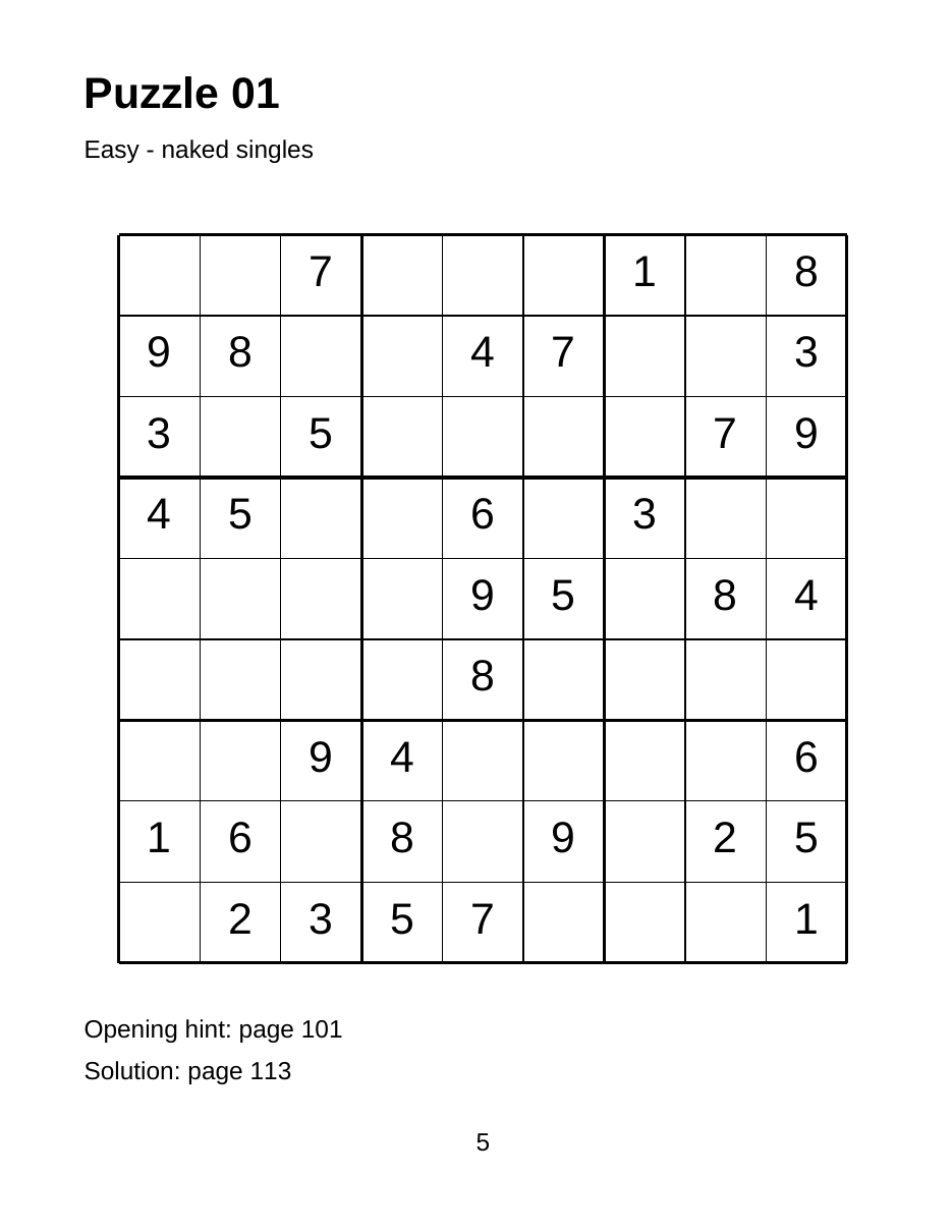 Actual interior page from Room to Think Sudoku showing a large Sudoku grid